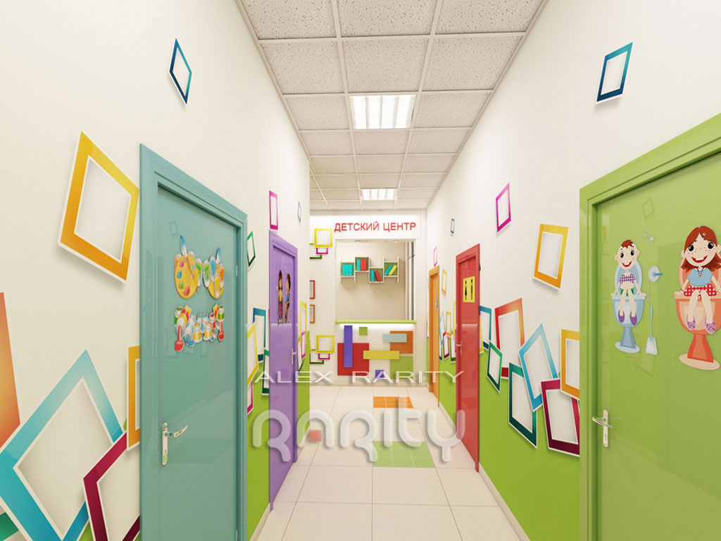 Дизайн детского центра на Победителей (Лебяжий 170 кв.м.)