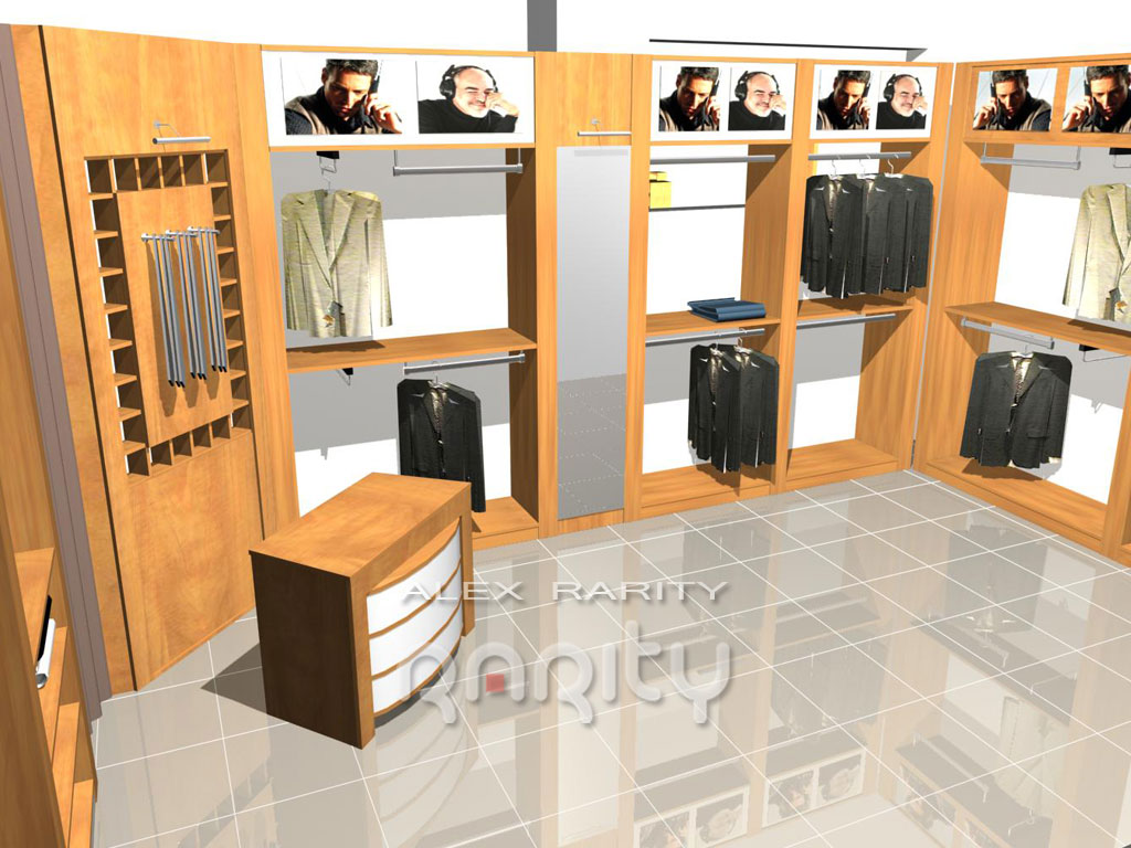 Дизайн интерьера салона - магазина мужской одежды (18 кв.м.)